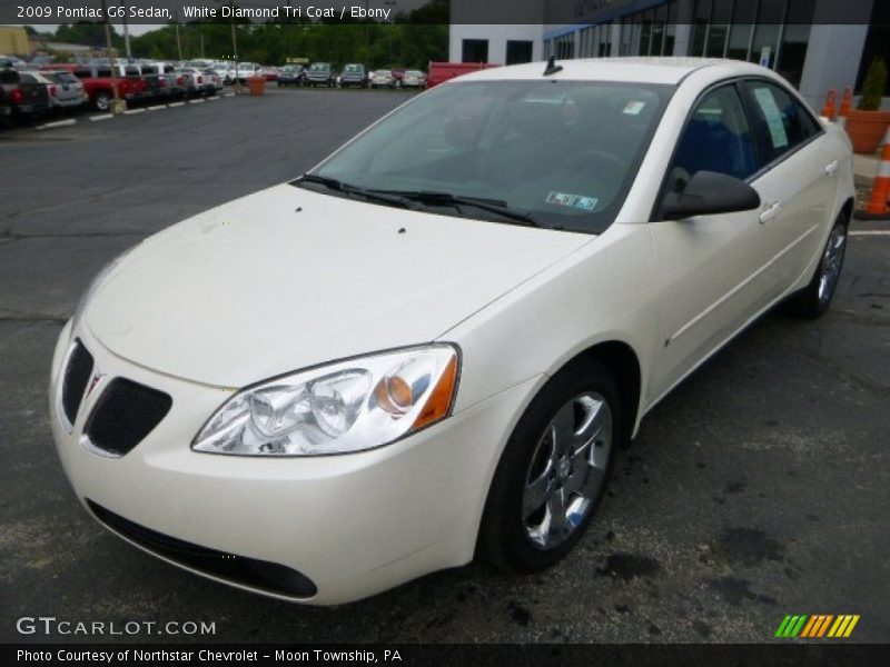 White Diamond Tri Coat / Ebony 2009 Pontiac G6 Sedan