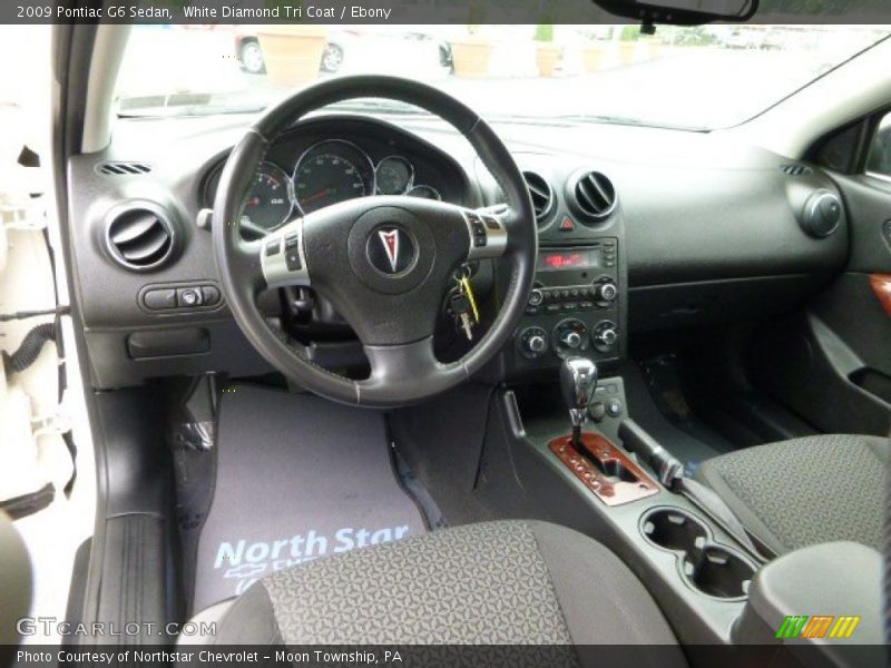White Diamond Tri Coat / Ebony 2009 Pontiac G6 Sedan