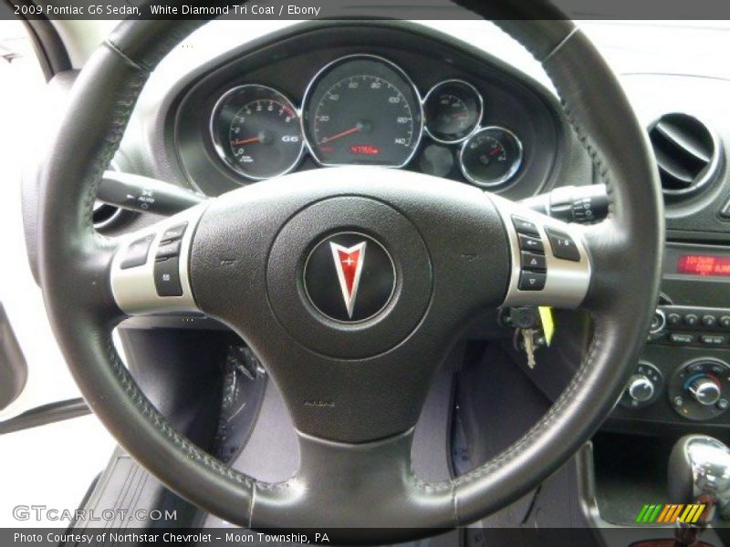 White Diamond Tri Coat / Ebony 2009 Pontiac G6 Sedan