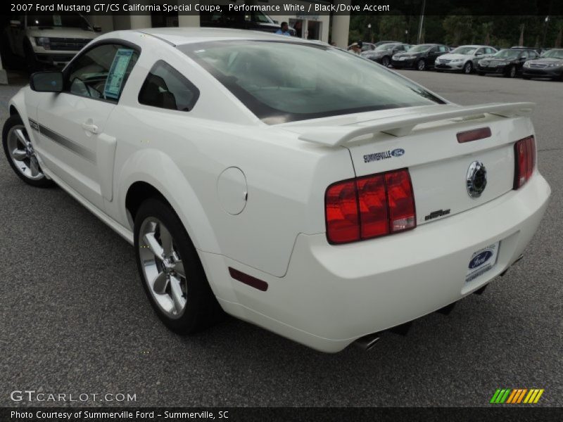 Performance White / Black/Dove Accent 2007 Ford Mustang GT/CS California Special Coupe