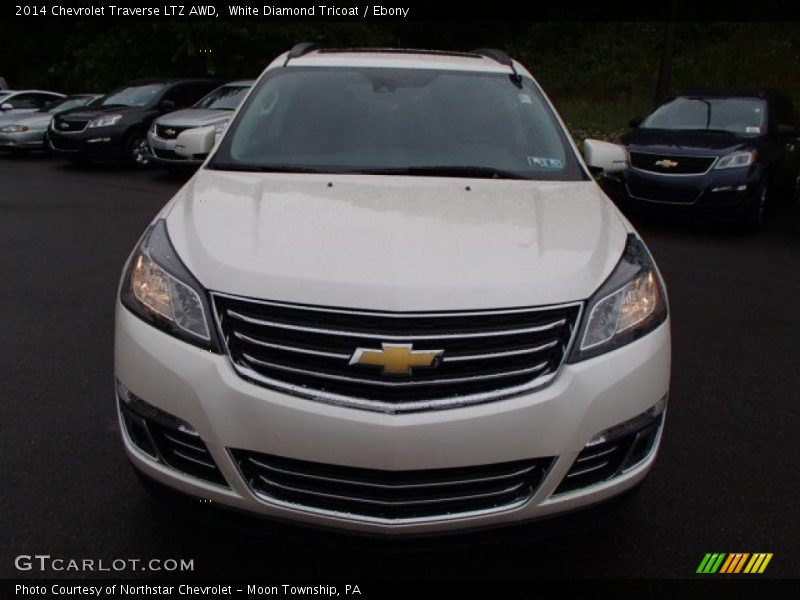 White Diamond Tricoat / Ebony 2014 Chevrolet Traverse LTZ AWD