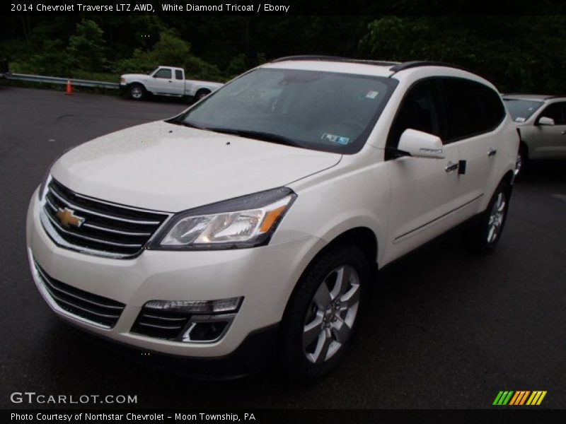 White Diamond Tricoat / Ebony 2014 Chevrolet Traverse LTZ AWD