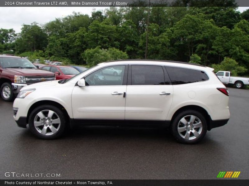 White Diamond Tricoat / Ebony 2014 Chevrolet Traverse LTZ AWD