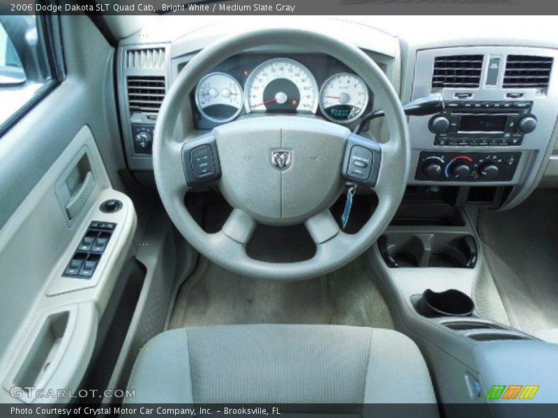 Bright White / Medium Slate Gray 2006 Dodge Dakota SLT Quad Cab