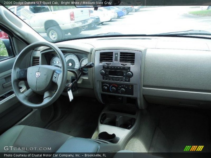 Bright White / Medium Slate Gray 2006 Dodge Dakota SLT Quad Cab