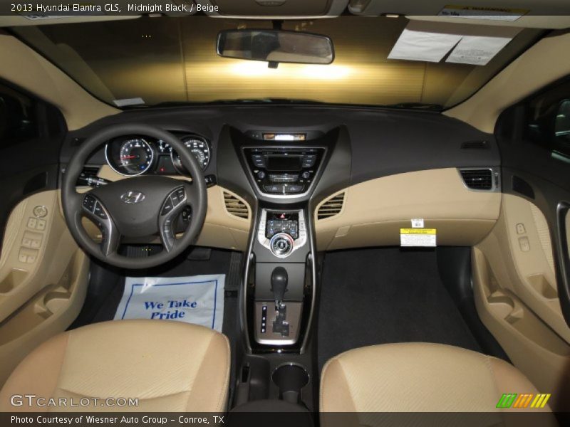 Midnight Black / Beige 2013 Hyundai Elantra GLS