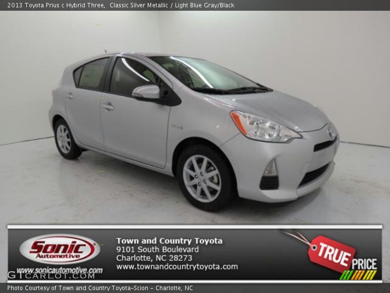 Classic Silver Metallic / Light Blue Gray/Black 2013 Toyota Prius c Hybrid Three