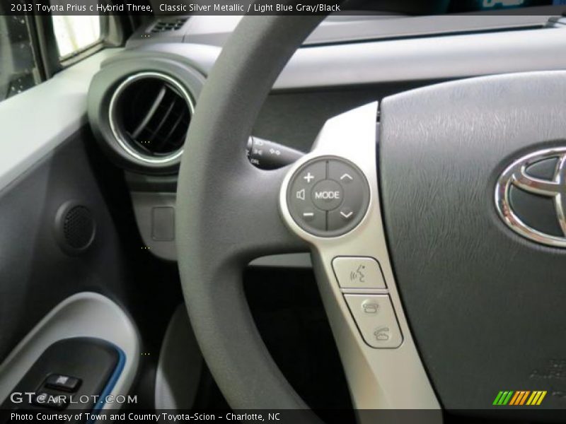 Classic Silver Metallic / Light Blue Gray/Black 2013 Toyota Prius c Hybrid Three