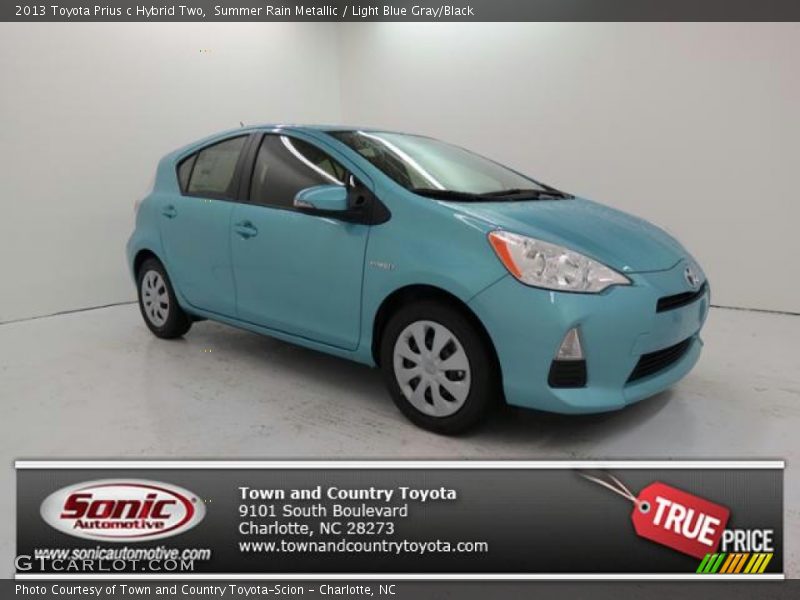 Summer Rain Metallic / Light Blue Gray/Black 2013 Toyota Prius c Hybrid Two