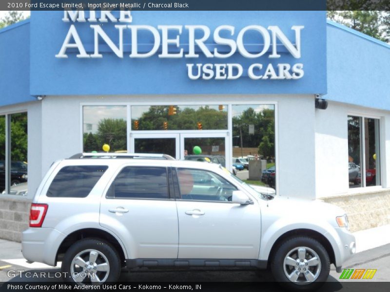 Ingot Silver Metallic / Charcoal Black 2010 Ford Escape Limited
