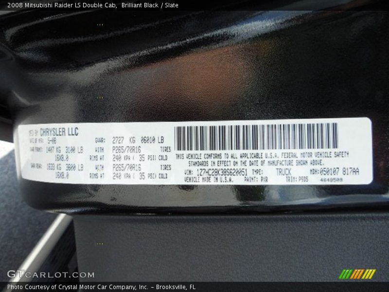 Brilliant Black / Slate 2008 Mitsubishi Raider LS Double Cab