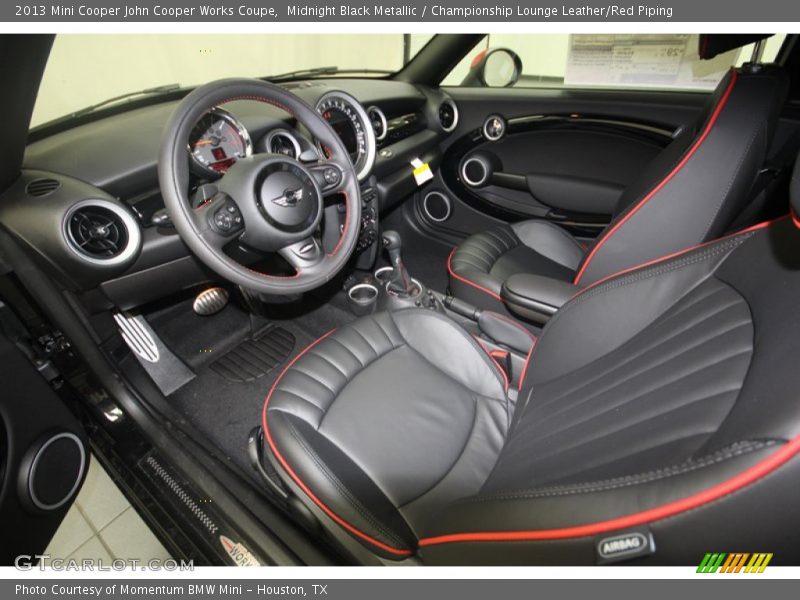  2013 Cooper John Cooper Works Coupe Championship Lounge Leather/Red Piping Interior