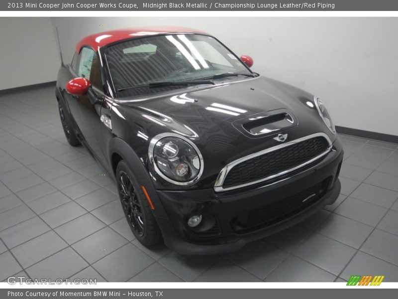 Midnight Black Metallic / Championship Lounge Leather/Red Piping 2013 Mini Cooper John Cooper Works Coupe