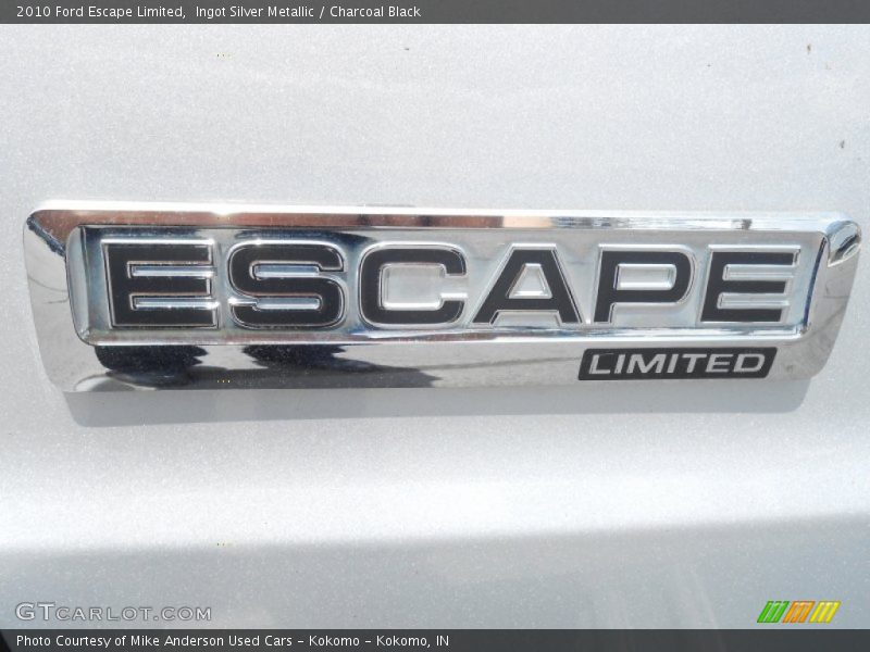 Ingot Silver Metallic / Charcoal Black 2010 Ford Escape Limited