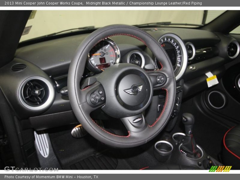 Midnight Black Metallic / Championship Lounge Leather/Red Piping 2013 Mini Cooper John Cooper Works Coupe