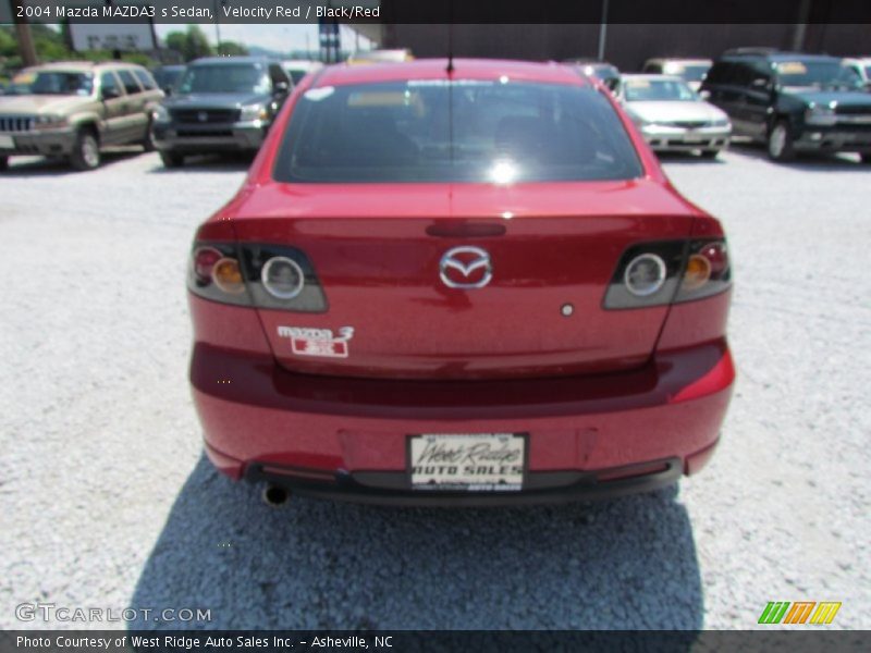Velocity Red / Black/Red 2004 Mazda MAZDA3 s Sedan