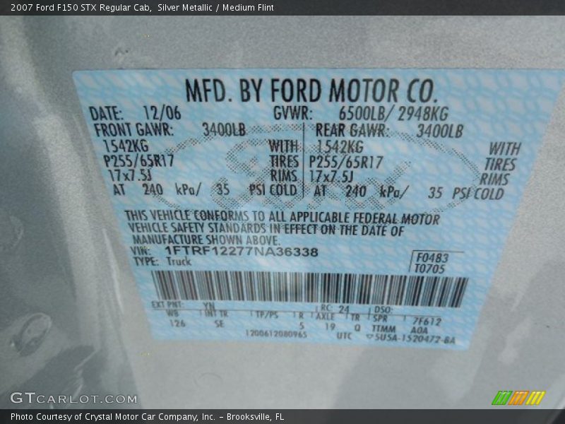 Silver Metallic / Medium Flint 2007 Ford F150 STX Regular Cab