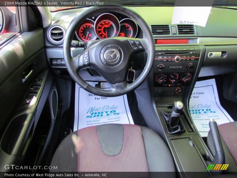 Velocity Red / Black/Red 2004 Mazda MAZDA3 s Sedan
