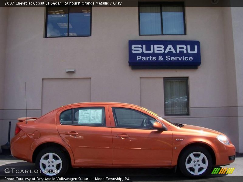 Sunburst Orange Metallic / Gray 2007 Chevrolet Cobalt LT Sedan