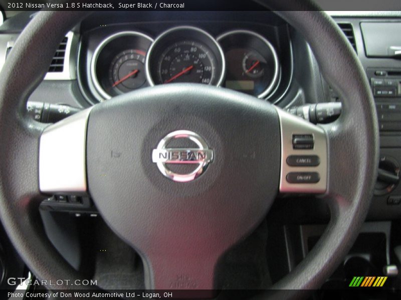 Super Black / Charcoal 2012 Nissan Versa 1.8 S Hatchback