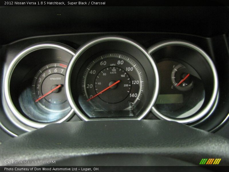 Super Black / Charcoal 2012 Nissan Versa 1.8 S Hatchback