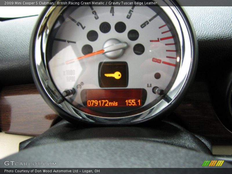 British Racing Green Metallic / Gravity Tuscan Beige Leather 2009 Mini Cooper S Clubman