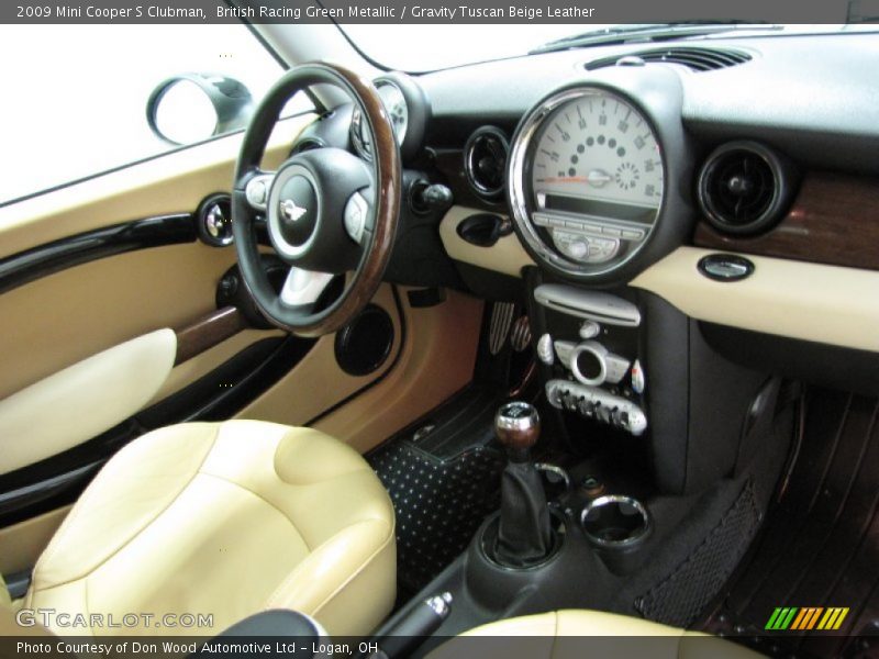 British Racing Green Metallic / Gravity Tuscan Beige Leather 2009 Mini Cooper S Clubman