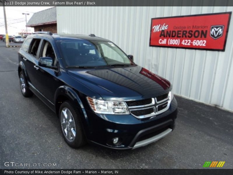 Fathom Blue Pearl / Black 2013 Dodge Journey Crew