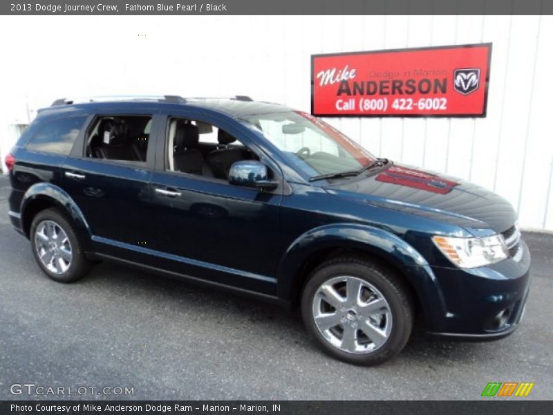 Fathom Blue Pearl / Black 2013 Dodge Journey Crew