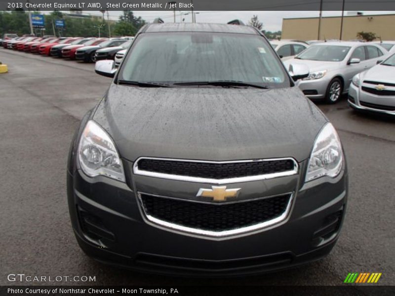 Steel Green Metallic / Jet Black 2013 Chevrolet Equinox LT AWD
