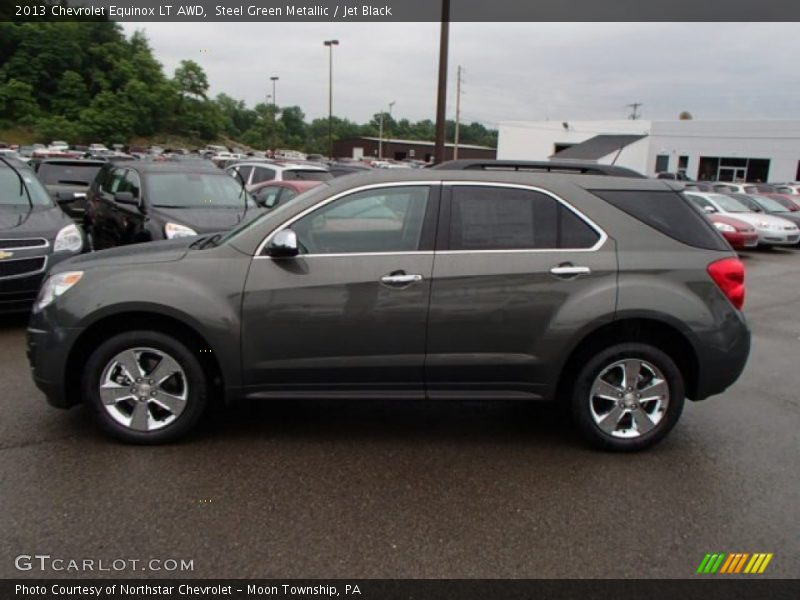 Steel Green Metallic / Jet Black 2013 Chevrolet Equinox LT AWD