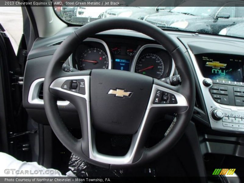 Steel Green Metallic / Jet Black 2013 Chevrolet Equinox LT AWD