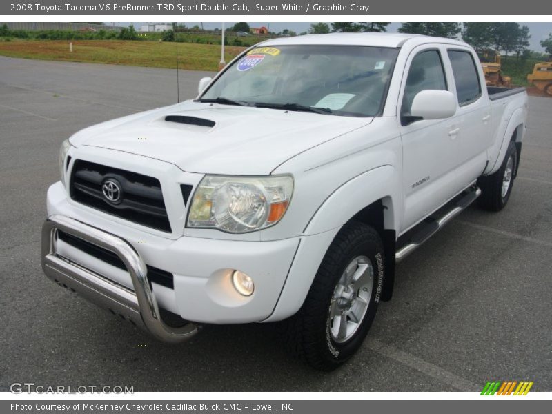 Super White / Graphite Gray 2008 Toyota Tacoma V6 PreRunner TRD Sport Double Cab