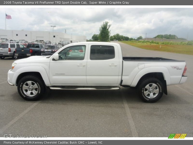 Super White / Graphite Gray 2008 Toyota Tacoma V6 PreRunner TRD Sport Double Cab