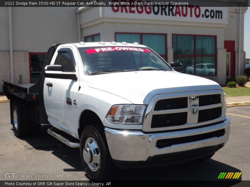 Bright White / Dark Slate/Medium Graystone 2012 Dodge Ram 3500 HD ST Regular Cab 4x4 Dually