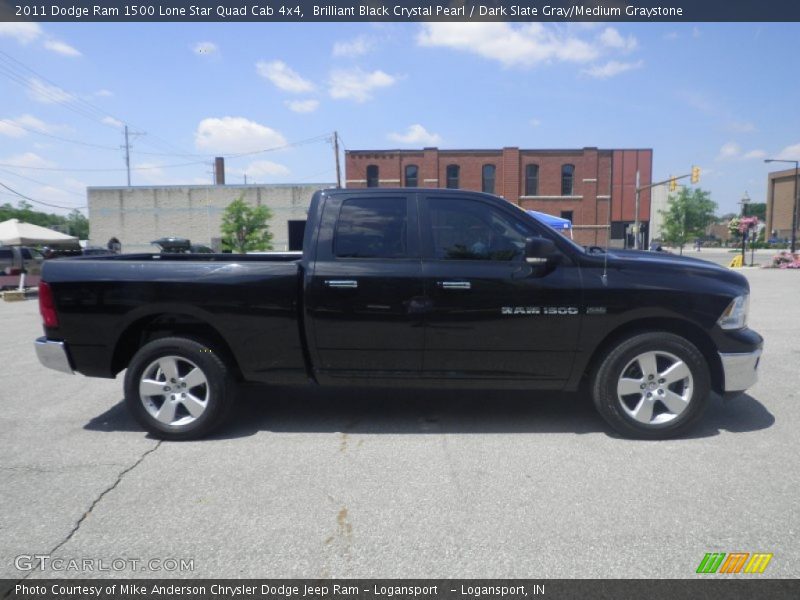 Brilliant Black Crystal Pearl / Dark Slate Gray/Medium Graystone 2011 Dodge Ram 1500 Lone Star Quad Cab 4x4
