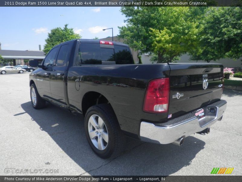 Brilliant Black Crystal Pearl / Dark Slate Gray/Medium Graystone 2011 Dodge Ram 1500 Lone Star Quad Cab 4x4