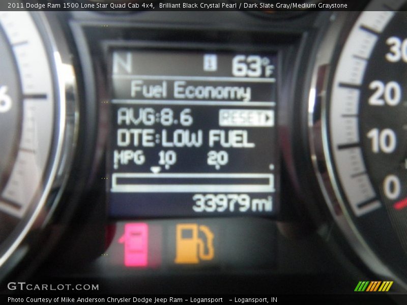 Brilliant Black Crystal Pearl / Dark Slate Gray/Medium Graystone 2011 Dodge Ram 1500 Lone Star Quad Cab 4x4