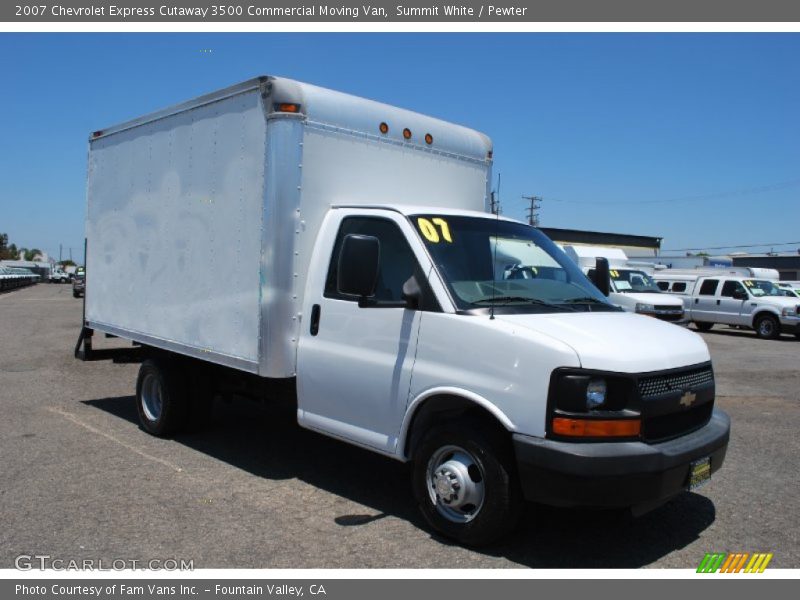 Summit White / Pewter 2007 Chevrolet Express Cutaway 3500 Commercial Moving Van