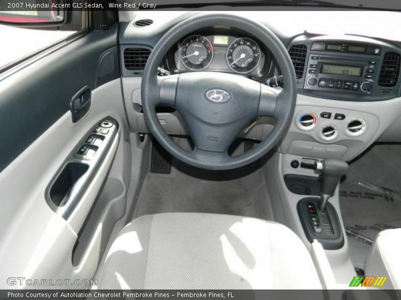 Wine Red / Gray 2007 Hyundai Accent GLS Sedan