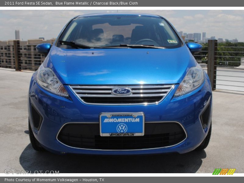 Blue Flame Metallic / Charcoal Black/Blue Cloth 2011 Ford Fiesta SE Sedan