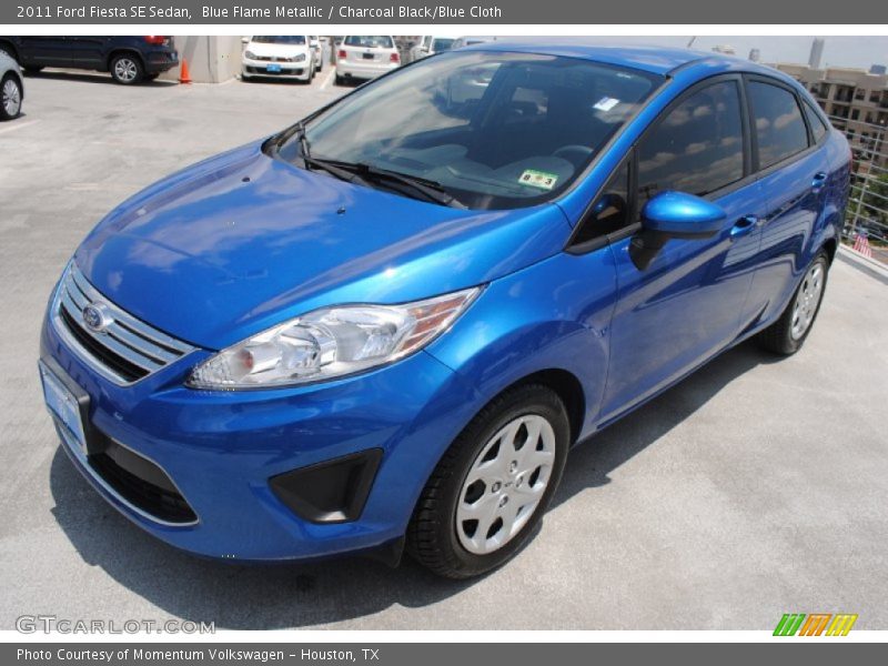 Blue Flame Metallic / Charcoal Black/Blue Cloth 2011 Ford Fiesta SE Sedan