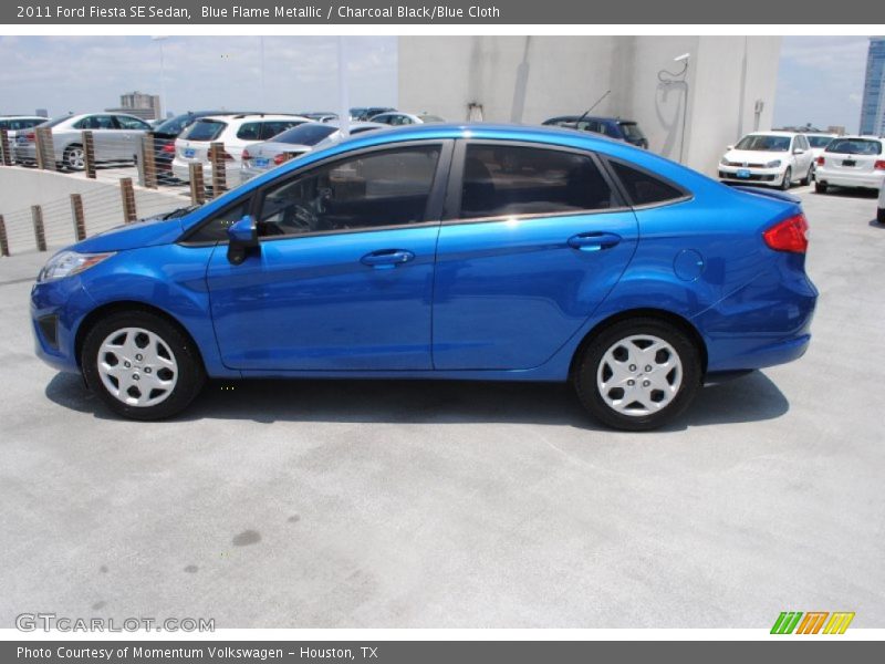 Blue Flame Metallic / Charcoal Black/Blue Cloth 2011 Ford Fiesta SE Sedan