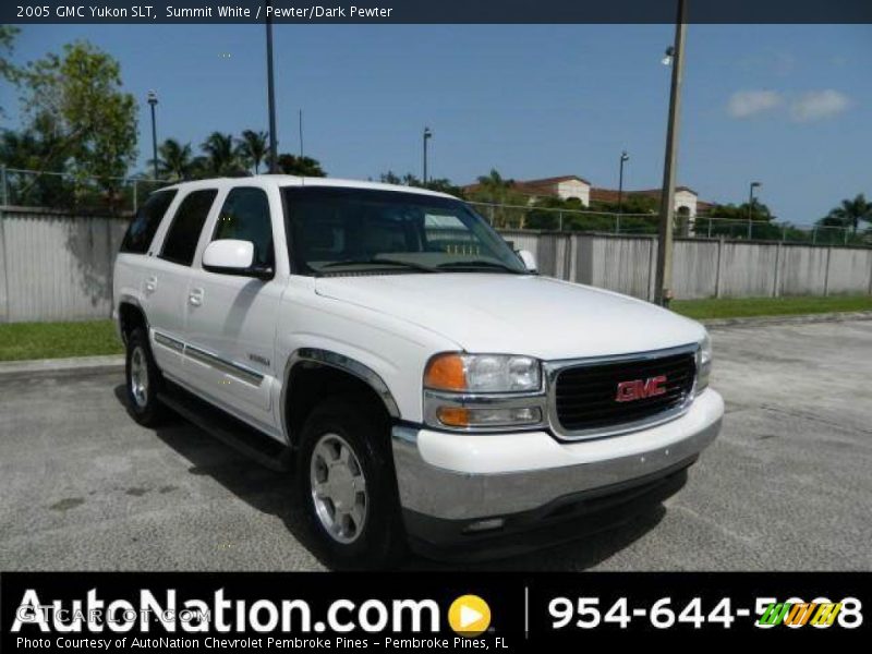 Summit White / Pewter/Dark Pewter 2005 GMC Yukon SLT