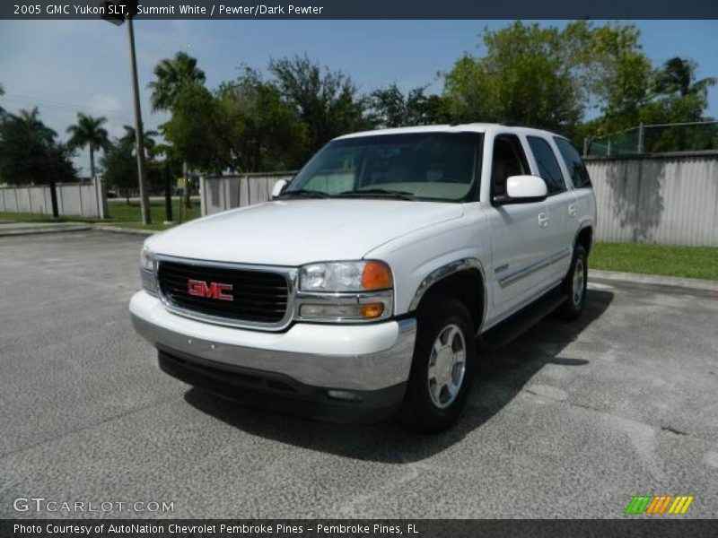 Summit White / Pewter/Dark Pewter 2005 GMC Yukon SLT