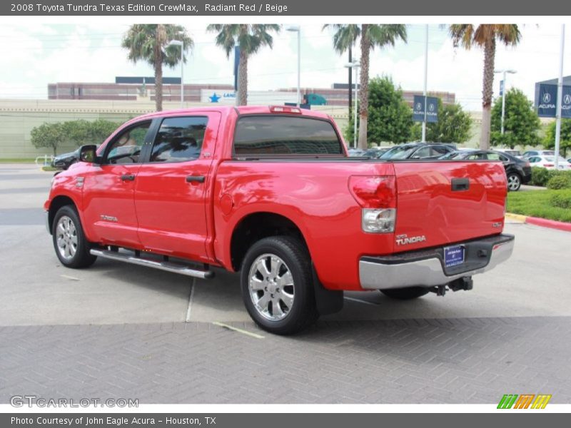 Radiant Red / Beige 2008 Toyota Tundra Texas Edition CrewMax