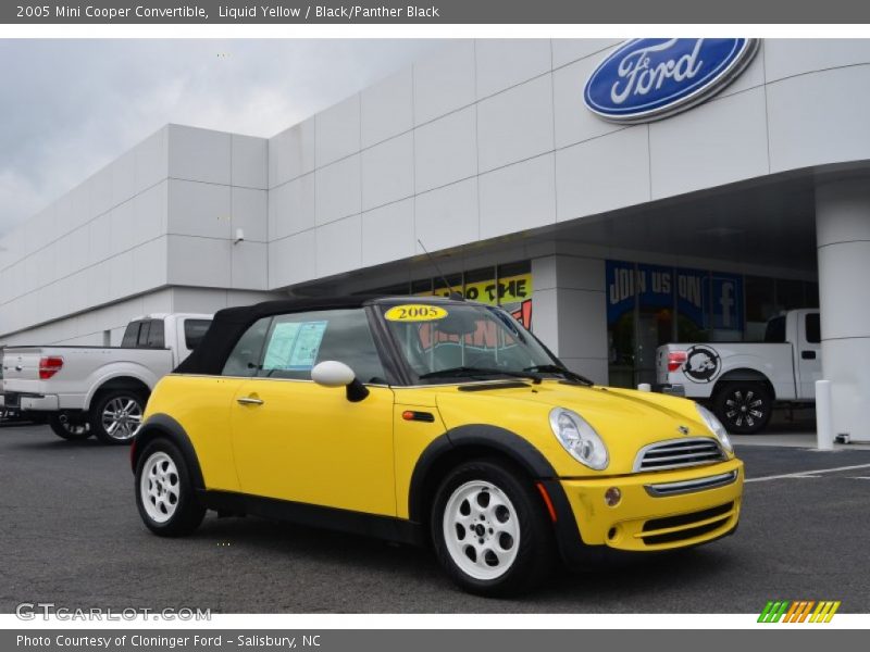 Liquid Yellow / Black/Panther Black 2005 Mini Cooper Convertible