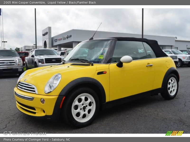 Liquid Yellow / Black/Panther Black 2005 Mini Cooper Convertible