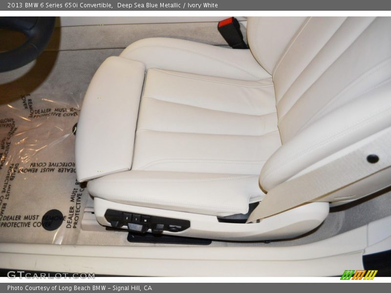 Deep Sea Blue Metallic / Ivory White 2013 BMW 6 Series 650i Convertible