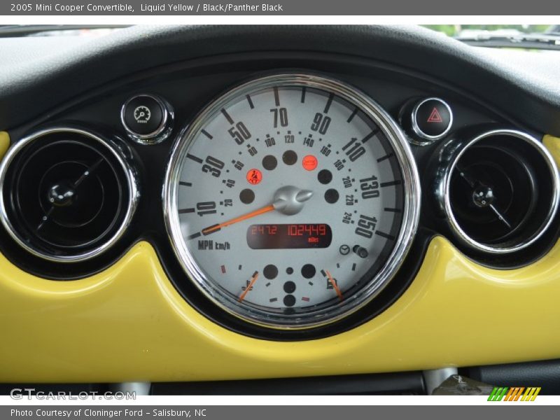 Liquid Yellow / Black/Panther Black 2005 Mini Cooper Convertible